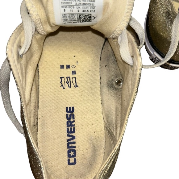Converse Chuck Taylor All Star Lo metallic gold sneakers women 11 men size 9 - Picture 3 of 5